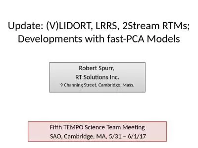 Update: (V)LIDORT, LRRS, 2Stream RTMs