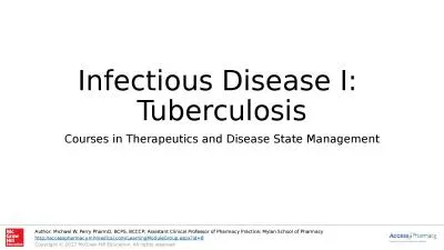 Infectious Disease I:  Tuberculosis