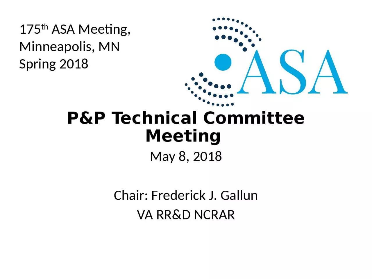 P&P Technical Committee Meeting