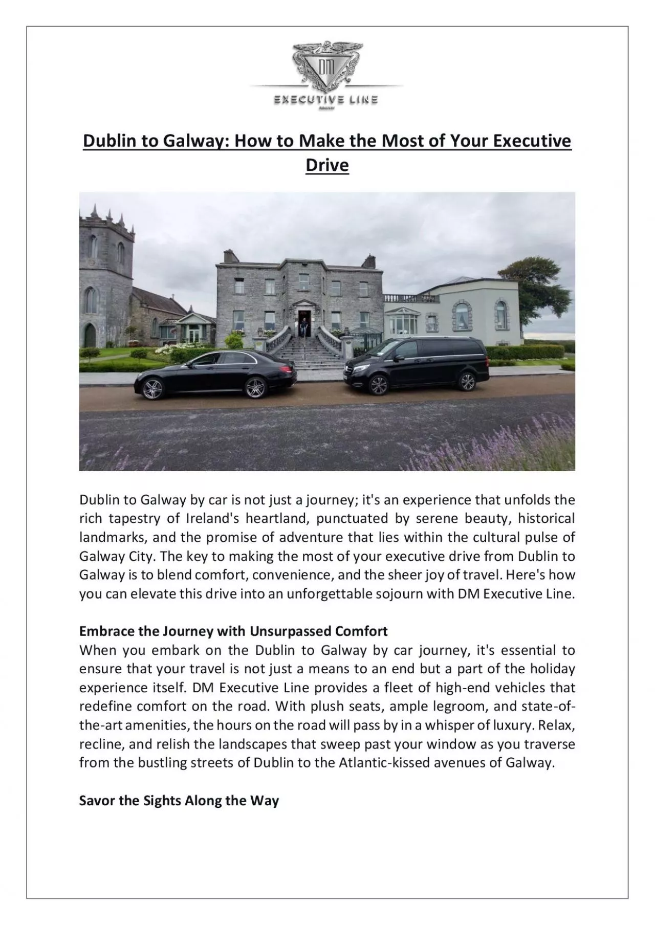 PDF-Dublin to Galway - Executive Car Drive