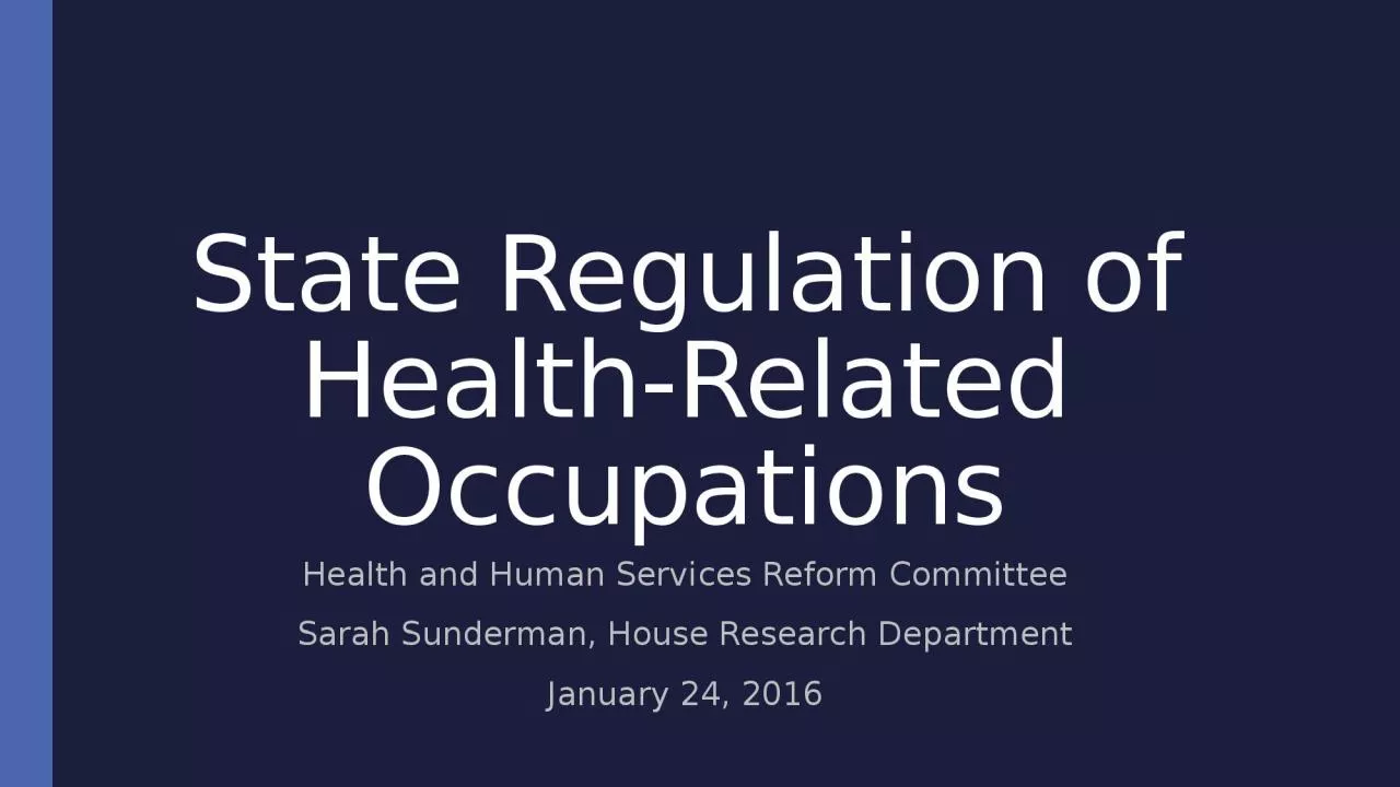 PPT-State Regulation of Health-Related Occupations