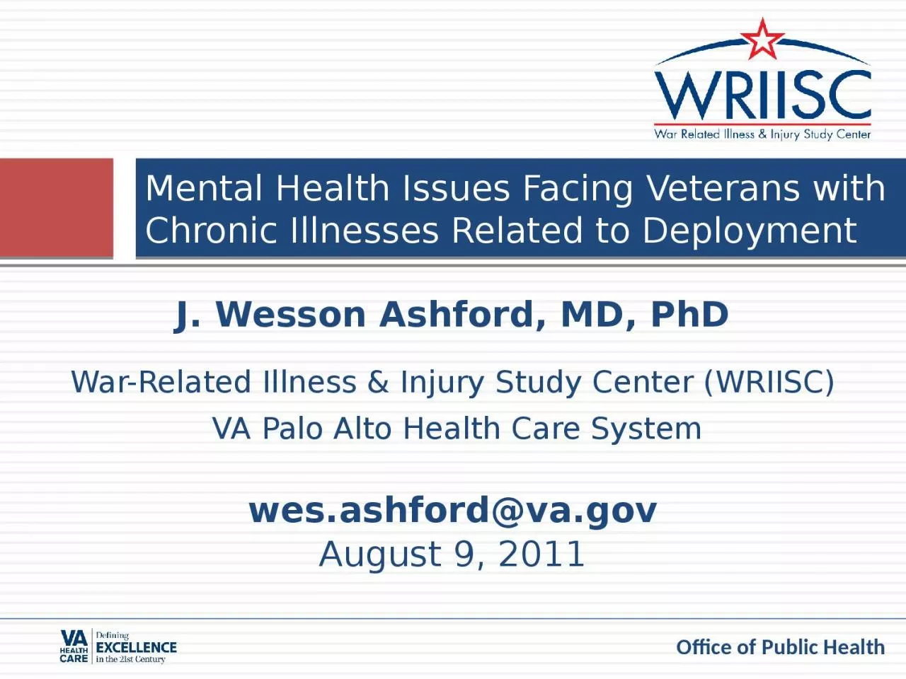 PPT-J. Wesson Ashford, MD, PhD