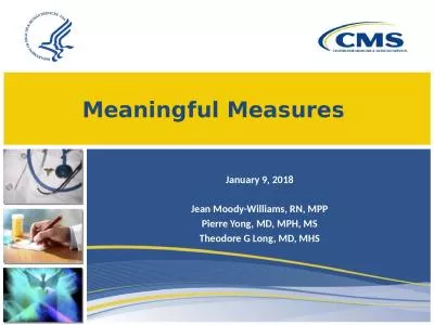 Meaningful Measures  January 9, 2018