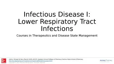 Infectious Disease I: Lower Respiratory Tract Infections