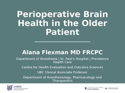 Perioperative Brain Health in the Older Patient