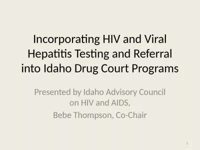 Incorporating HIV and Viral Hepatitis Testing and Referral into Idaho Drug Court Programs
