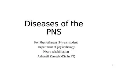 Diseases of the PNS For Physiotherapy 3