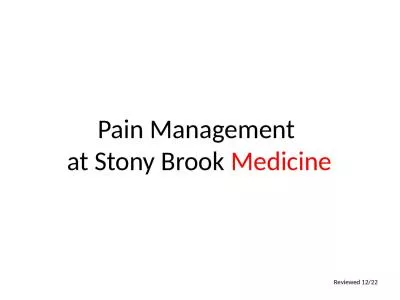 Pain Management  at Stony Brook