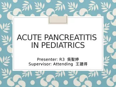 Acute pancreatitis  in pediatrics