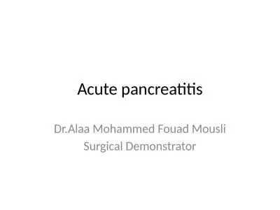 Acute pancreatitis Dr.Alaa