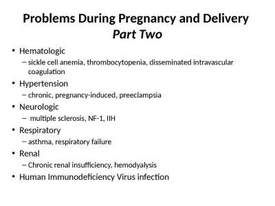 Problems During Pregnancy and Delivery