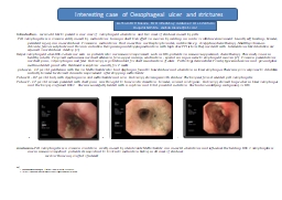 Introduction :  we would like to present a rare  case of  oesophageal ulceration  and