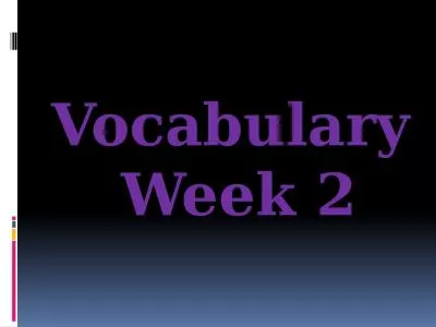 Vocabulary Week 2 Ad lib: