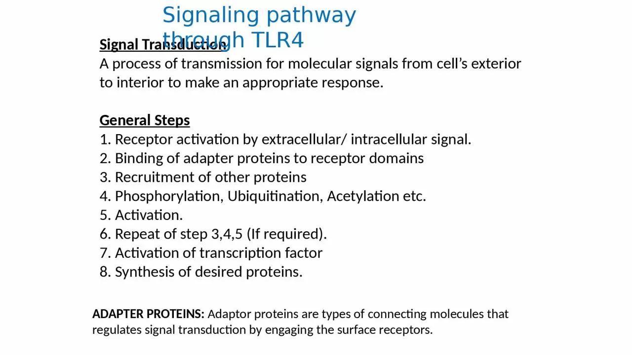 PPT-Signal Transduction A process of transmission for molecular signals from cell’s exterior