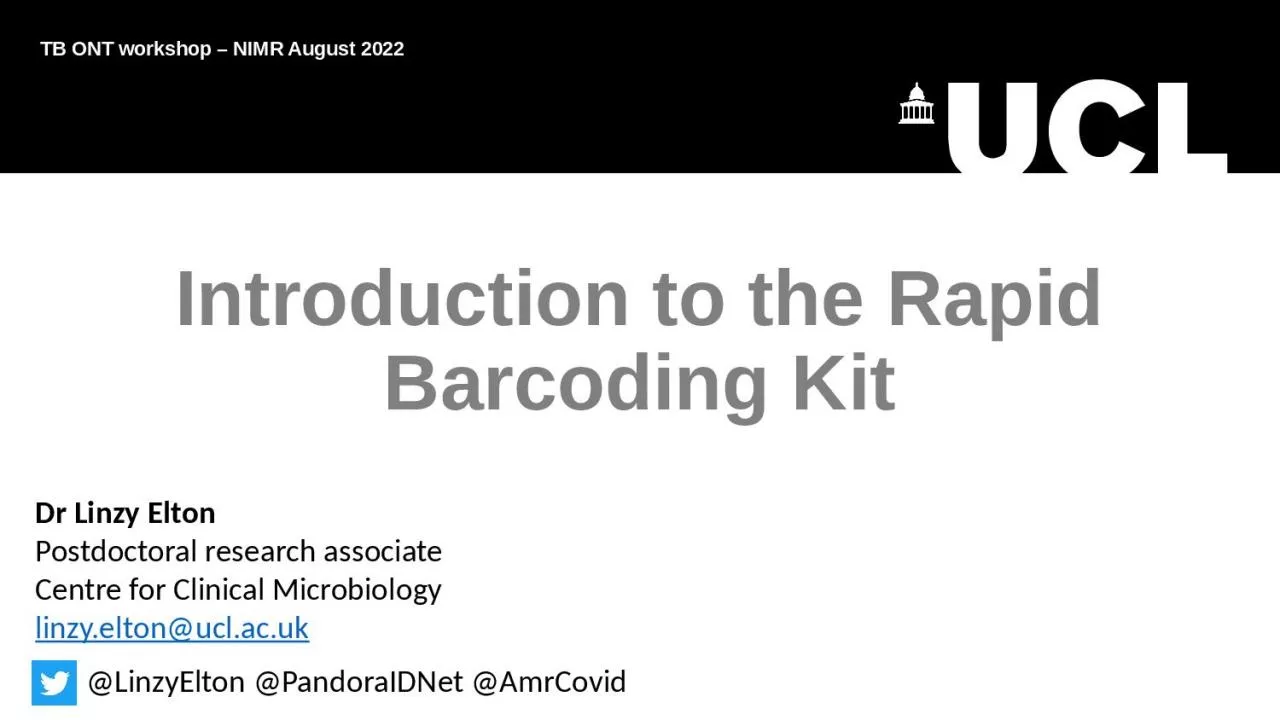 PPT-Introduction to the Rapid Barcoding Kit