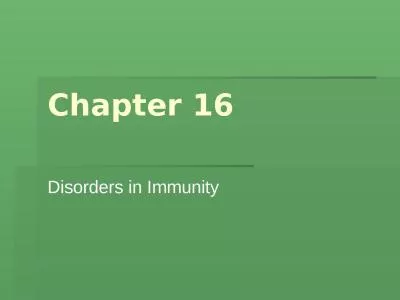 Chapter  16 Disorders  in Immunity