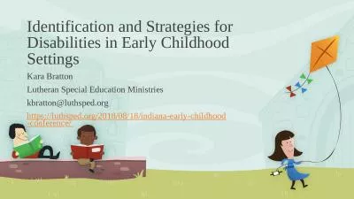 Identification and Strategies for Disabilities in Early Childhood Settings