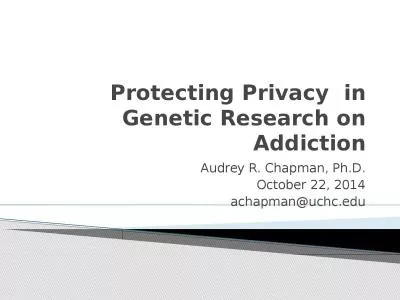 Protecting Privacy  in Genetic Research on Addiction