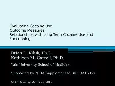 Evaluating Cocaine Use  Outcome Measures: