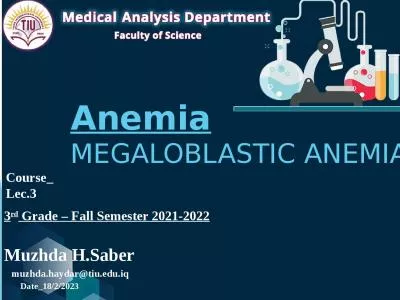 Anemia MEGALOBLASTIC ANEMIAS