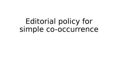 Editorial policy for simple co-occurrence