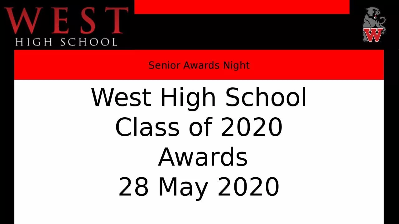 Senior Awards Night West High School