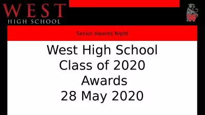 Senior Awards Night West High School