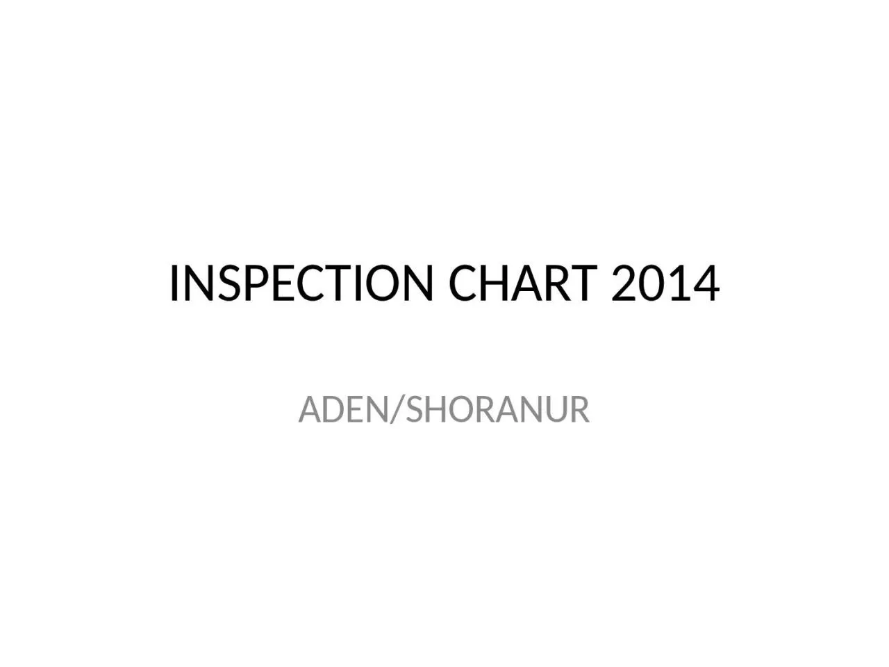 PPT-INSPECTION CHART 2014 ADEN/SHORANUR