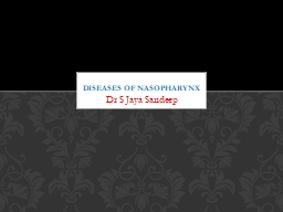 Dr S Jaya Sandeep Diseases of nasopharynx