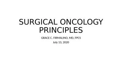 SURGICAL ONCOLOGY PRINCIPLES