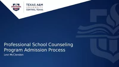 Professional School Counseling Program Admission Process