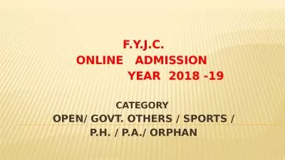 F.Y.J.C .   ONLINE    ADMISSION