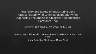 Feasibility and Safety of Substituting Lung Ultrasonography for Chest Radiography When Diagnosing P