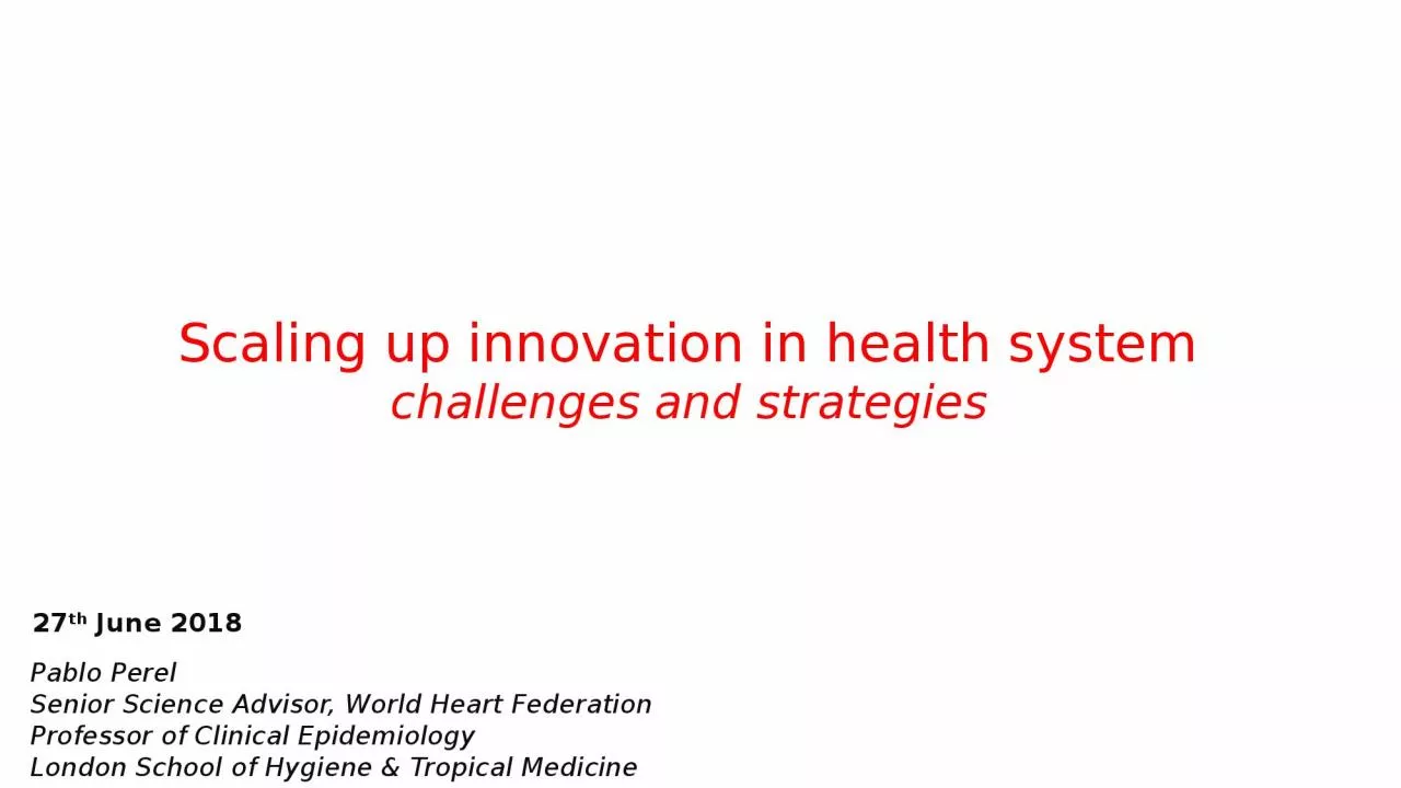 PPT-Scaling up innovation in health system