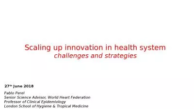 Scaling up innovation in health system