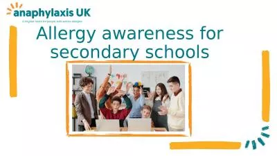 Allergy awareness for secondary schools