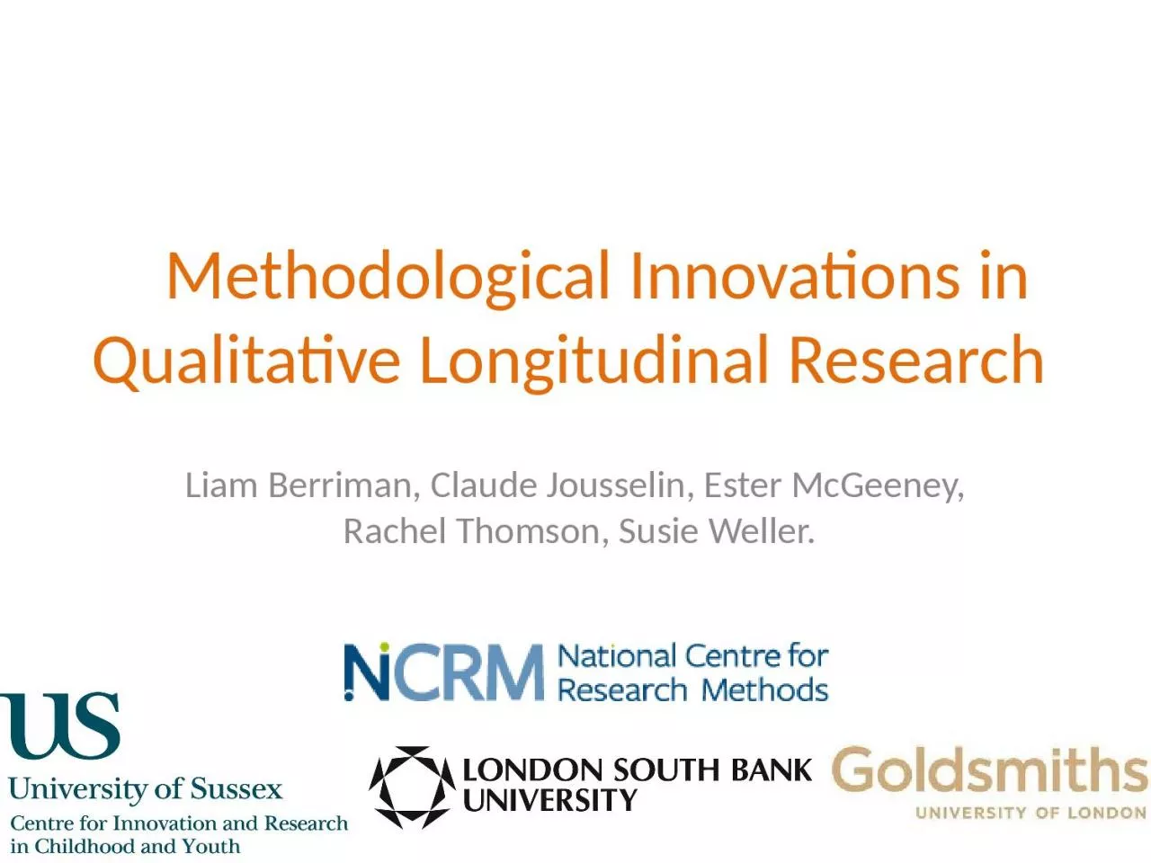 PPT-Methodological Innovations in Qualitative Longitudinal Research