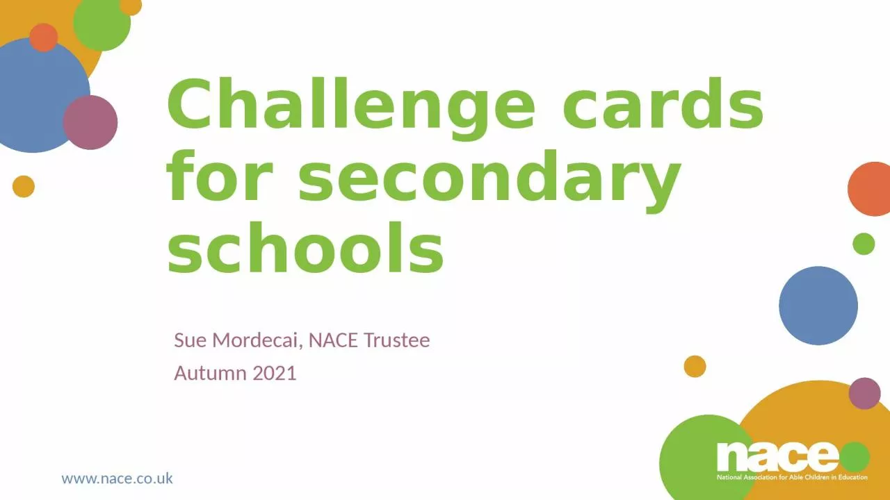 PPT-Challenge cards for secondary schools