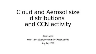 Cloud and Aerosol size distributions