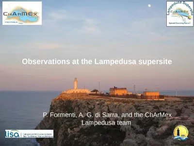 Observations at the  Lampedusa