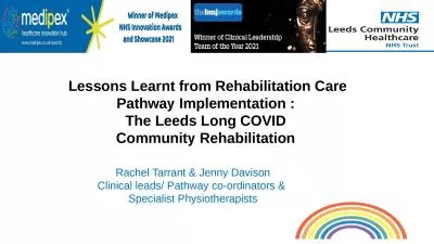 Lessons Learnt from Rehabilitation Care Pathway Implementation :