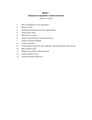 Manual -1  Particulars of organization, functions and duties [Section