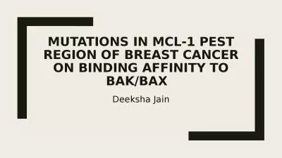 Mutations in MCL-1 PEST Region of Breast Cancer on Binding Affinity to