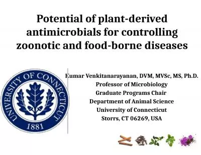 Potential of plant-derived antimicrobials for controlling zoonotic and food-borne diseases