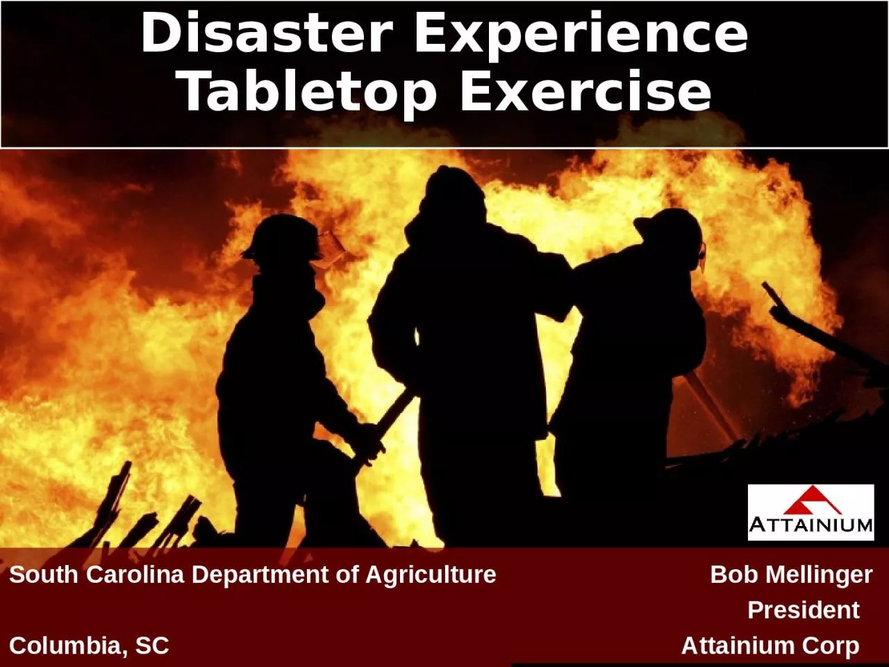 Disaster Experience Tabletop Exercise