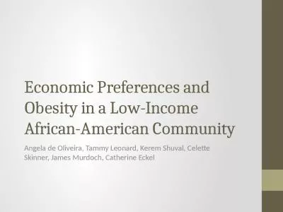 Economic Preferences and Obesity in a Low-Income African-American Community