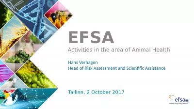 EFSA Activities in the area of Animal Health