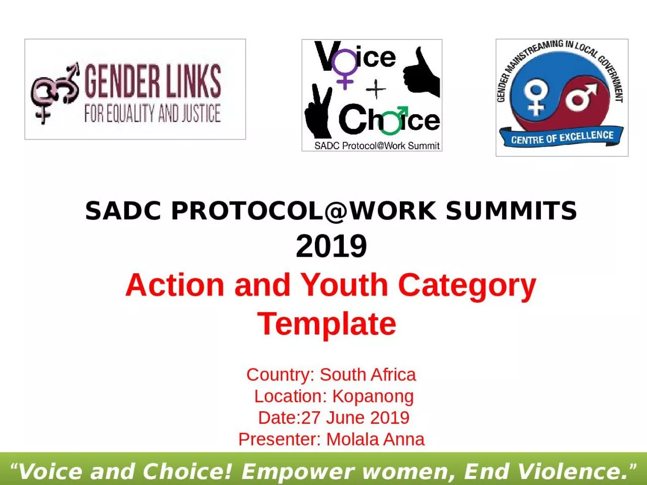 PPT-SADC PROTOCOL@WORK SUMMITS