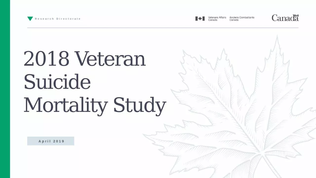 PPT-2018 Veteran Suicide Mortality Study