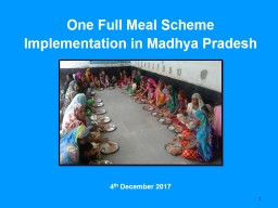 One Full Meal Scheme Implementation in Madhya Pradesh